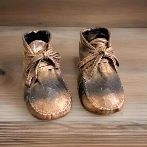 Other - Vintage Bronzed Dipped Copper Toddler Baby Shoe Set of 2